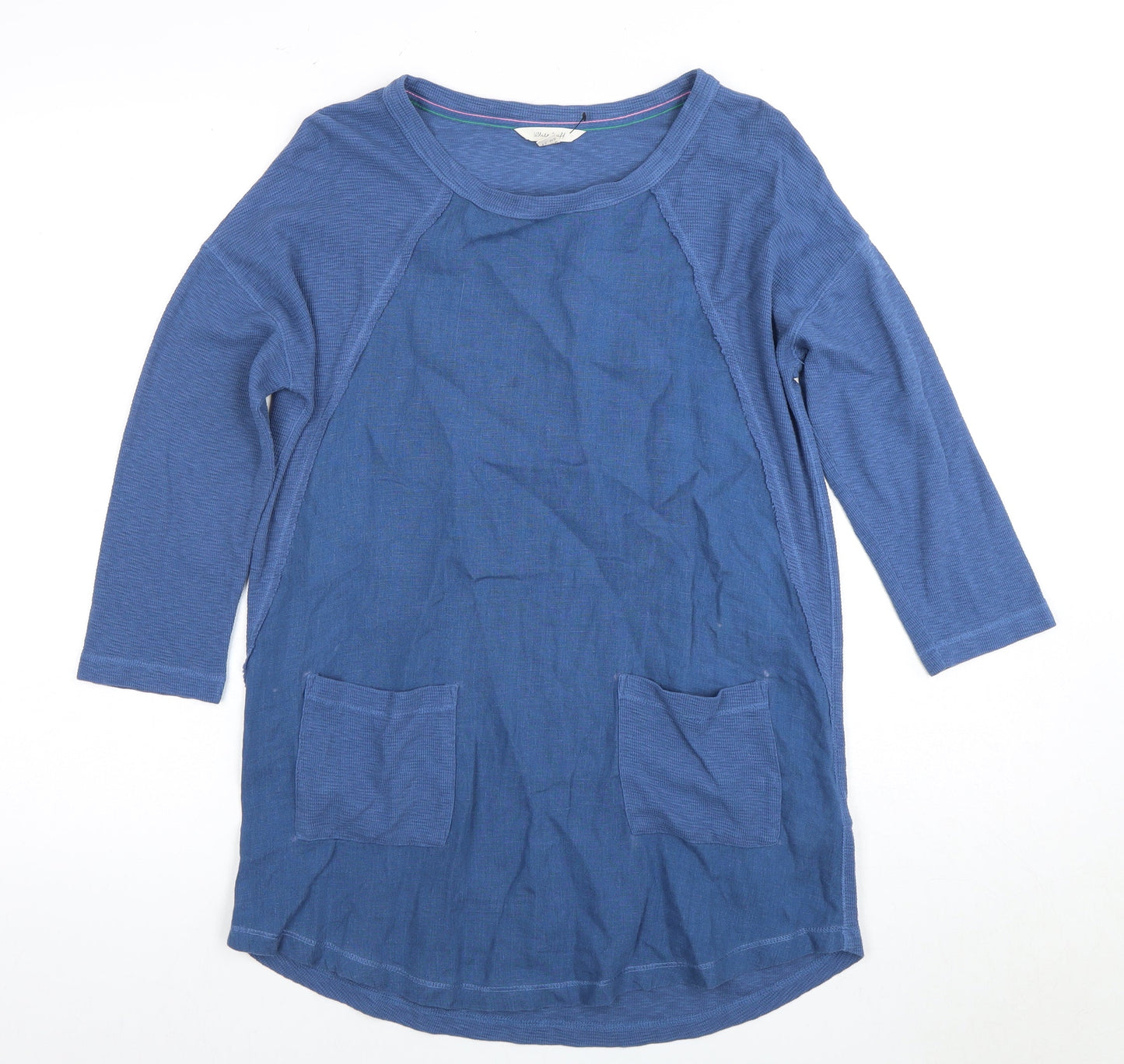 Womens UK Size 6 White Stuff Blue Cotton Blend Blouse