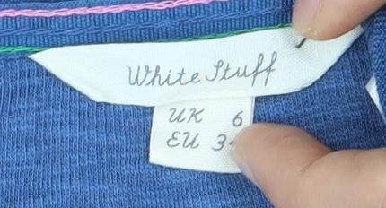Womens UK Size 6 White Stuff Blue Cotton Blend Blouse