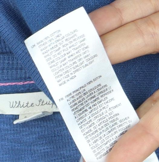 Womens UK Size 6 White Stuff Blue Cotton Blend Blouse