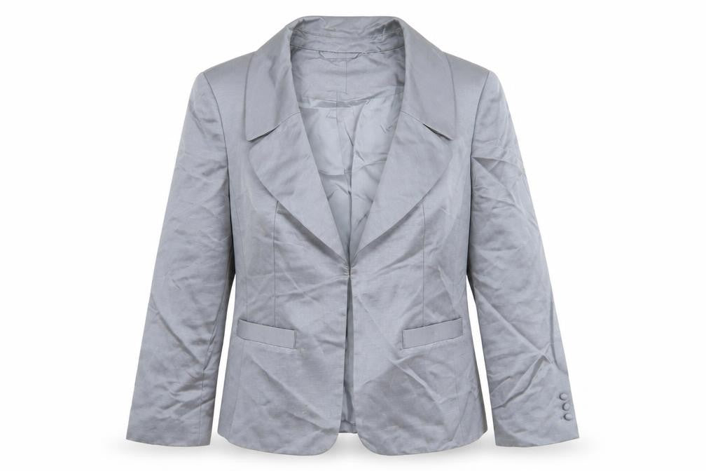 Womens UK Size 12 Regular Fenn Wright Manson Grey Viscose Blend Blazer