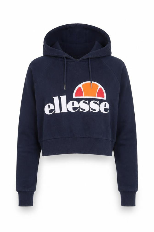 Womens UK 10 Regular ellesse Blue Pullover Hoodie