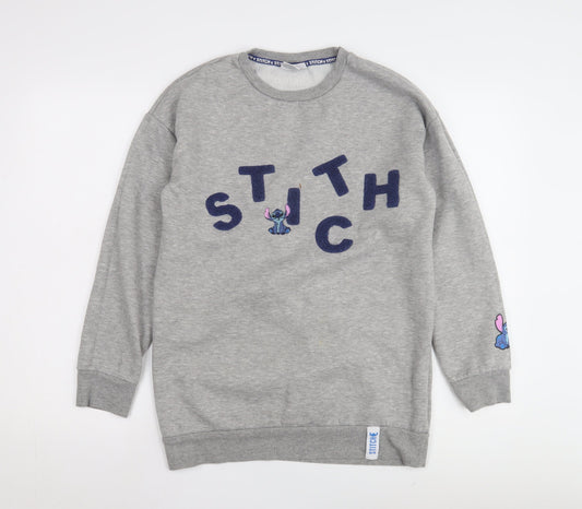 Disney Women's Grey Stitch Sweatshirt, Size S, Casual