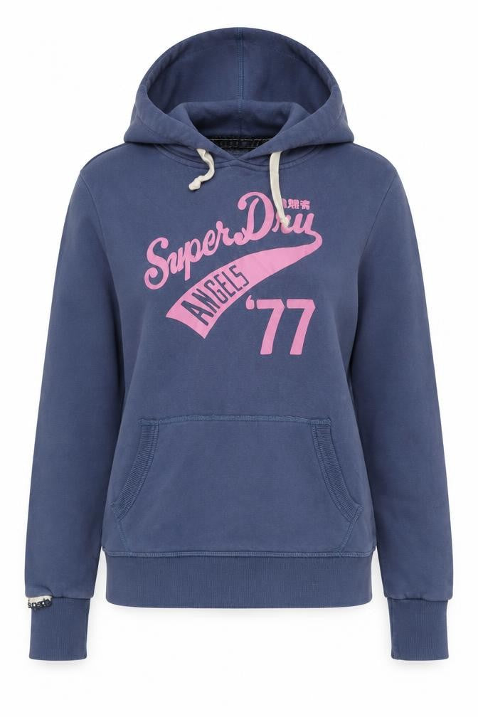 Womens UK S Regular Superdry Blue Pullover Hoodie