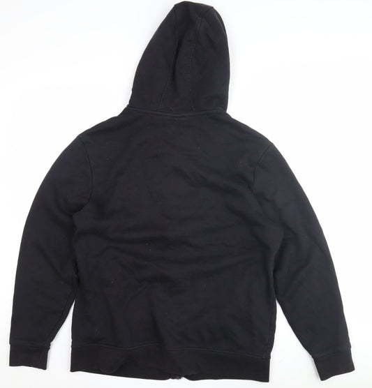 Unisex Adults UK 14 Regular Lonsdale Black Full Zip Hoodie