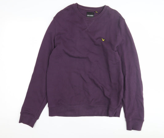 Lyle & Scott Men's Purple Sweatshirt M Logo Crew Neck