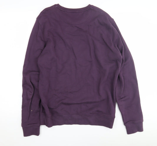 Lyle & Scott Men's Purple Sweatshirt M Logo Crew Neck