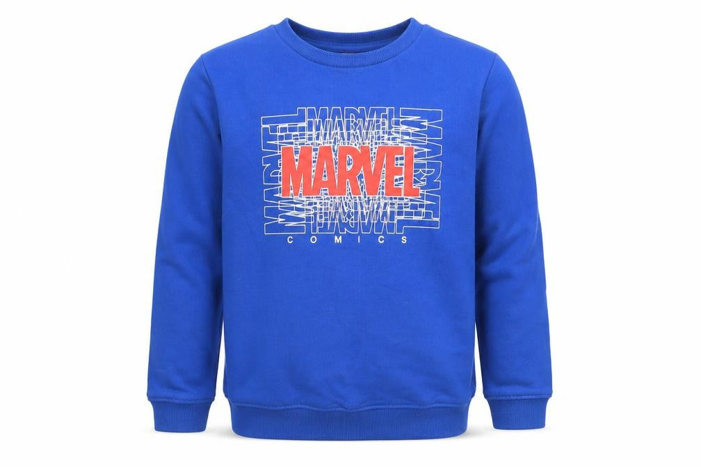 Marvel Boys Blue Sweatshirt, Graphic Print, Size M