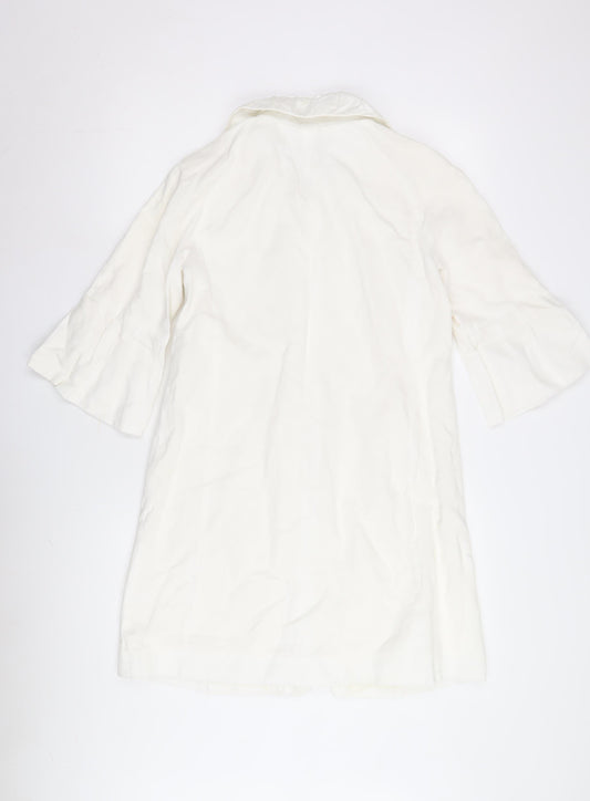Oasis Women's White Mid-Length Coat Size 10