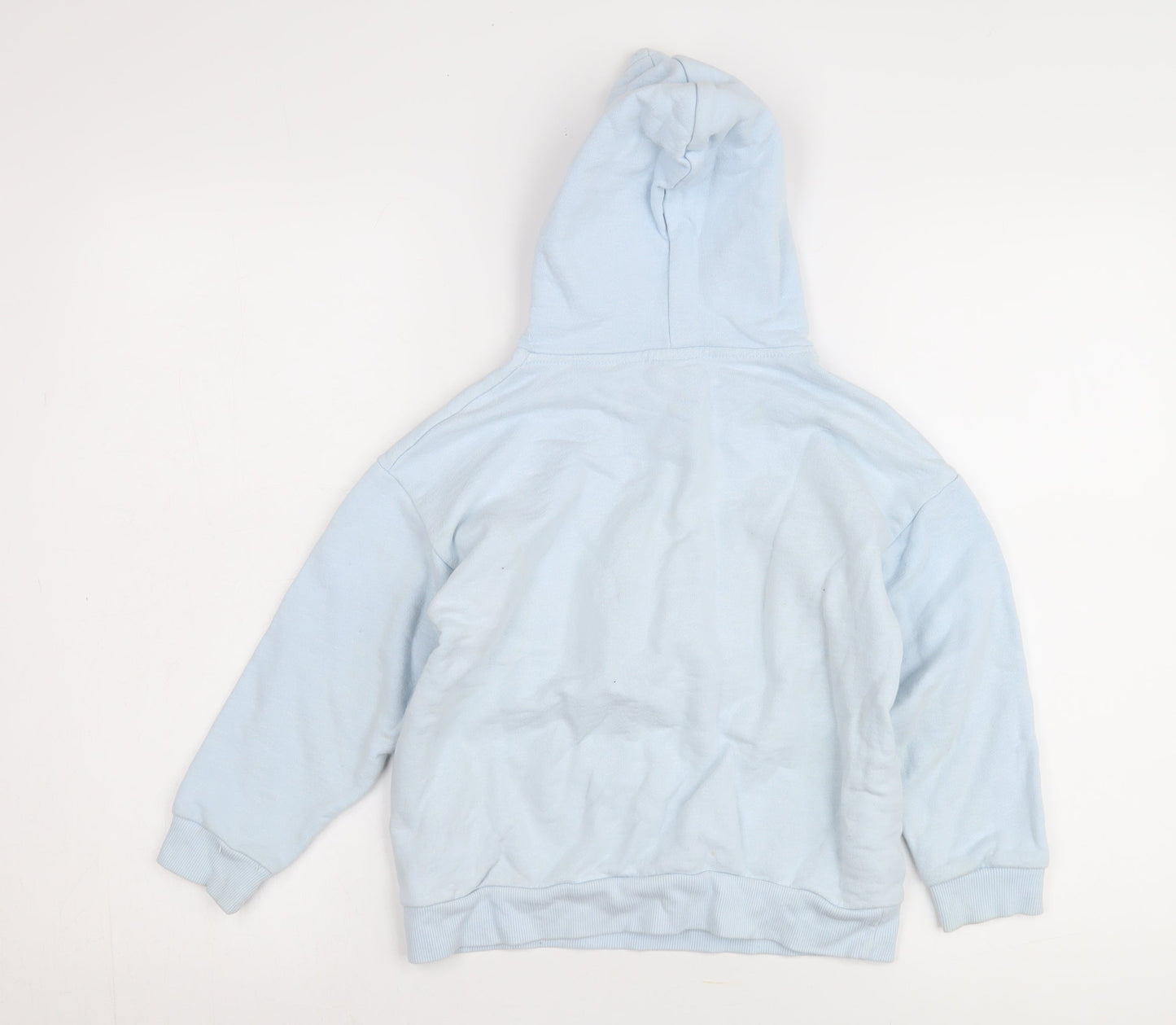 Zara Girls Blue Hoodie, Size 8, Graphic Pullover Sweatshirt