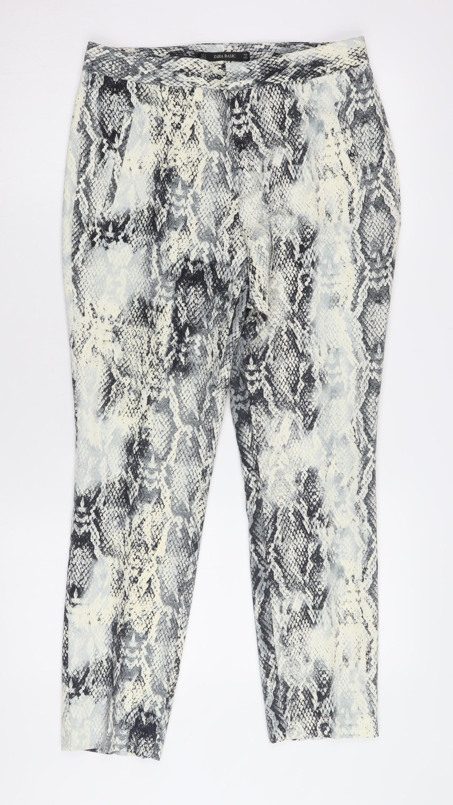 Zara Women's Multicoloured Animal Print Trousers, Size M