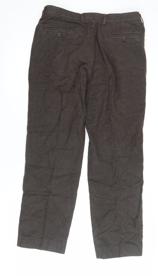 Marks and Spencer Women's Brown Straight Trousers Size 34