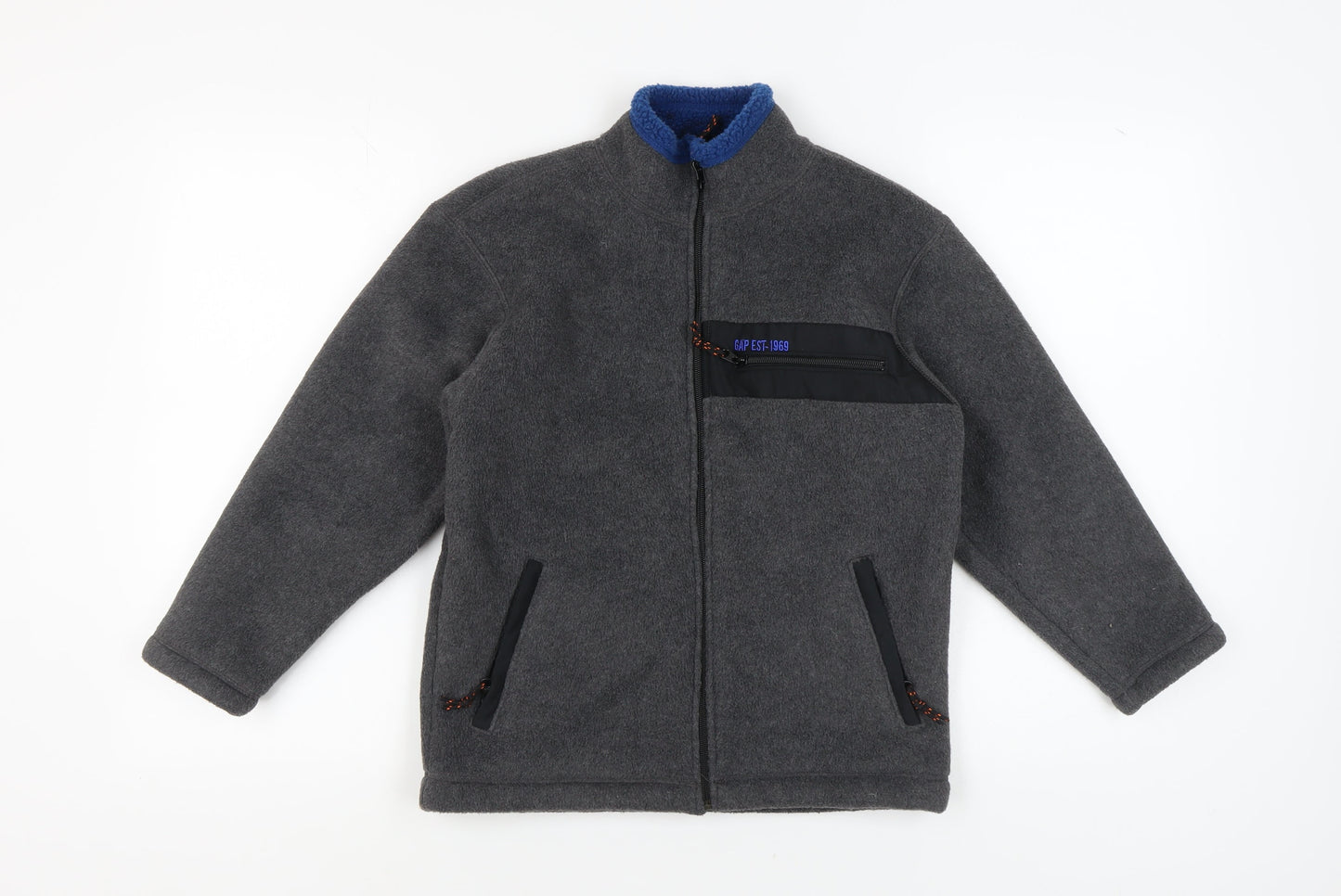 GAP Boys Grey Puffer Jacket Size L Full Zip