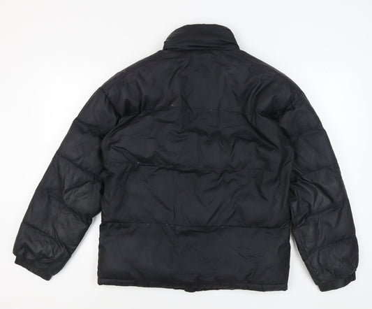 Kappa Men's Black Puffer Jacket - Medium, Full Zip