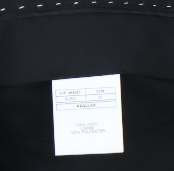 Moss 1851 Men's Black Dress Pants 32 Regular Wool