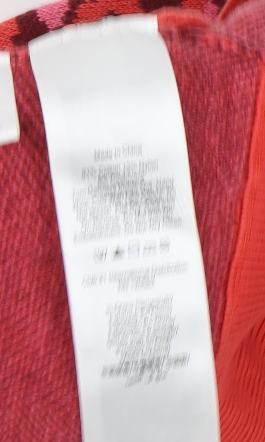 DKNY Jeans Women's Red Full Zip Animal Print Jumper S