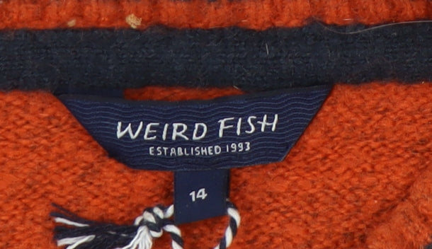 Weird Fish Women’s Orange Jumper Size 14 Mock Neck