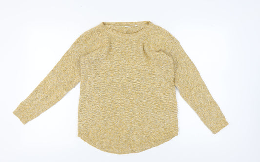 Fat Face Women's Yellow Chunky-Knit Pullover Jumper Size 6