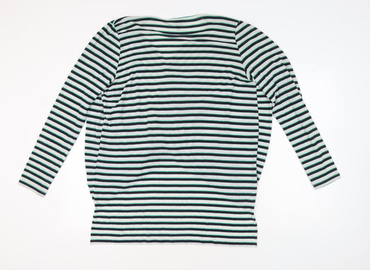 Vero Moda Women's Black Wrap V-Neck Striped Top 2XL