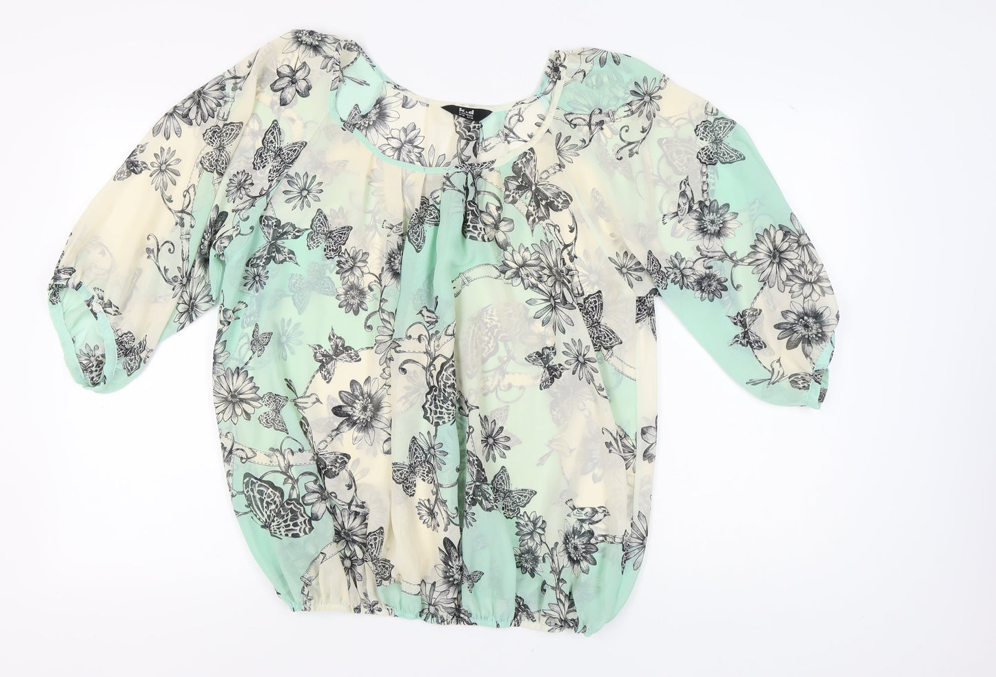 k&d London Women's Multicoloured 3/4 Sleeve Top