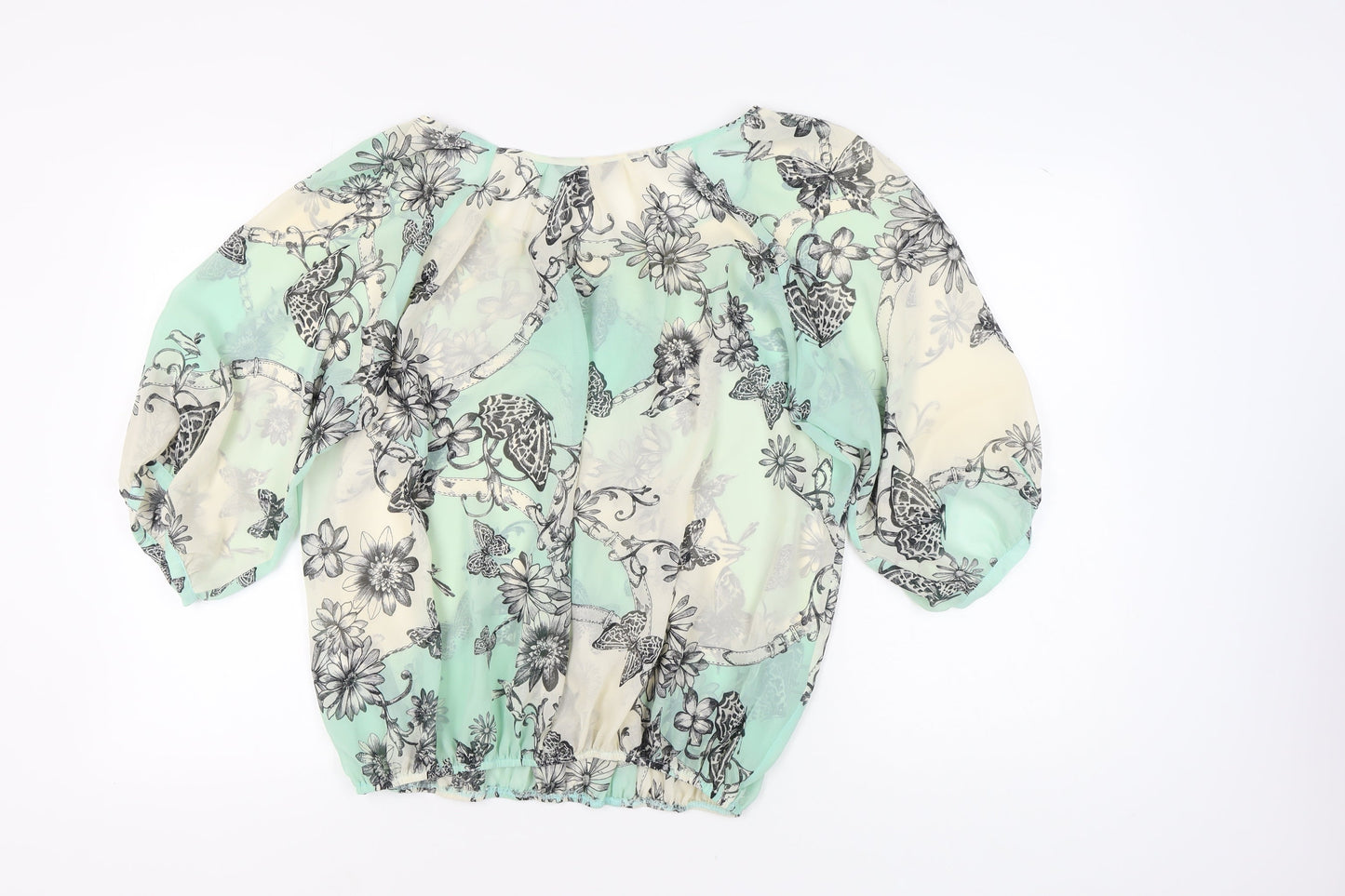 k&d London Women's Multicoloured 3/4 Sleeve Top