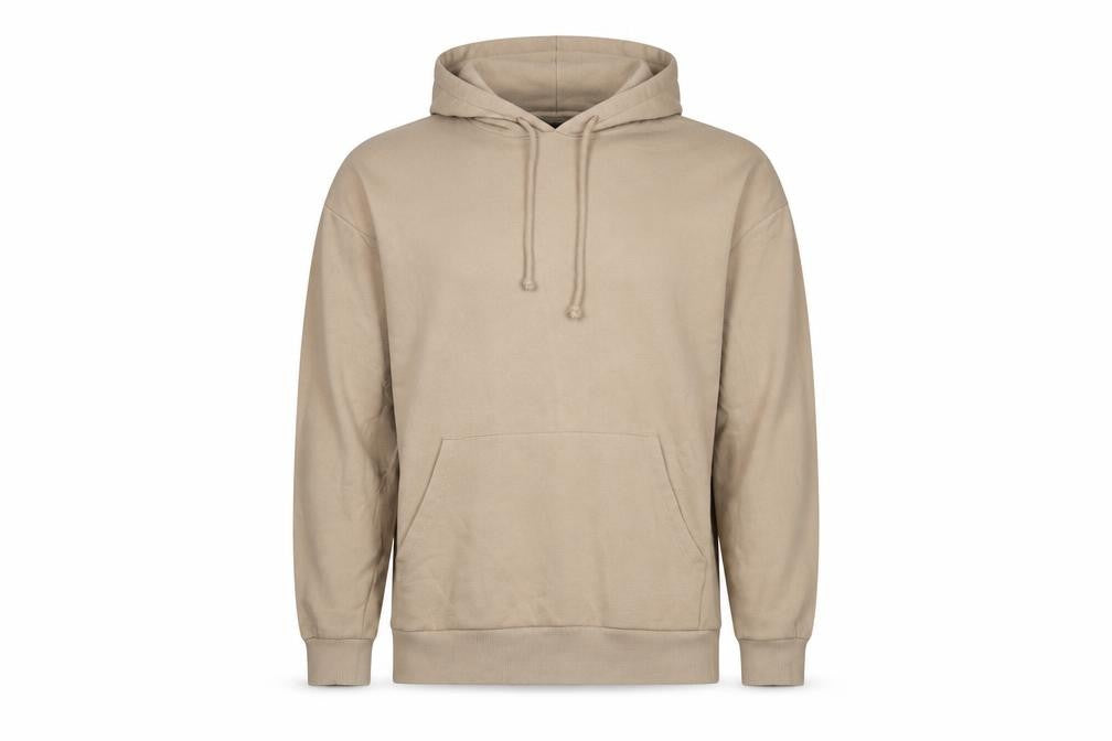 Front view of ASOS DESIGN Men's Beige Hoodie S Logo Urban Style