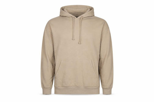 Front view of ASOS DESIGN Men's Beige Hoodie S Logo Urban Style