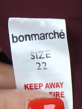 Bonmarché Women's Red Sleeveless Blouse, Size 22