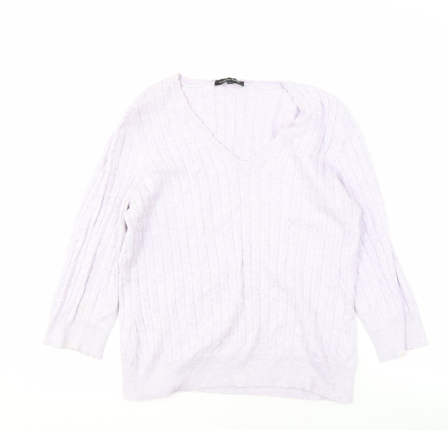 Austin Reed Women's Ivory Cable-Knit Pullover M