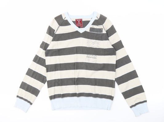 Jack & Jones Men's Multicoloured Striped Pullover, Size S