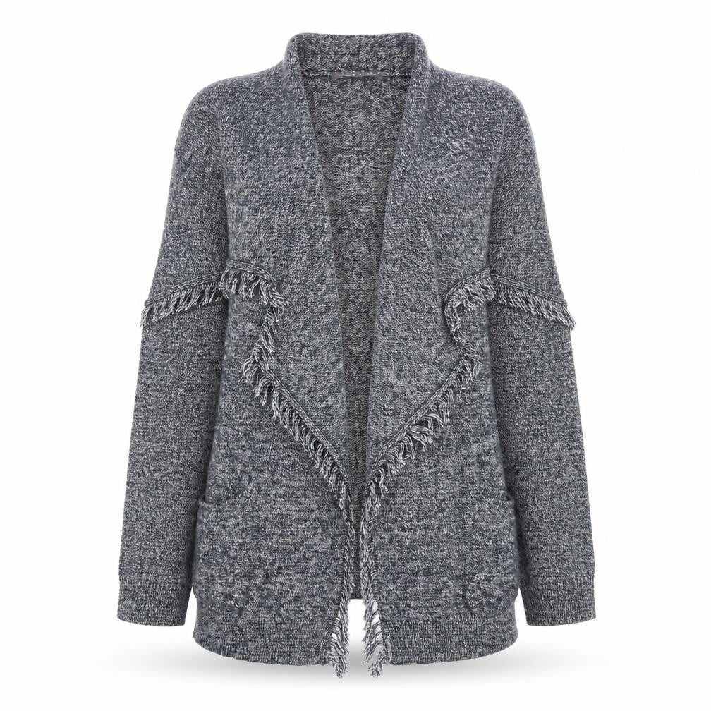 Womens UK S Classic Laura Ashley Grey Cardigan Tight-Knit
