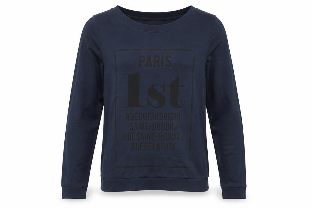 Jacqueline Mens de Yong Blue Graphic Sweatshirt M