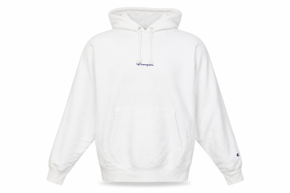 Mens UK M Regular Champion White Pullover Hoodie