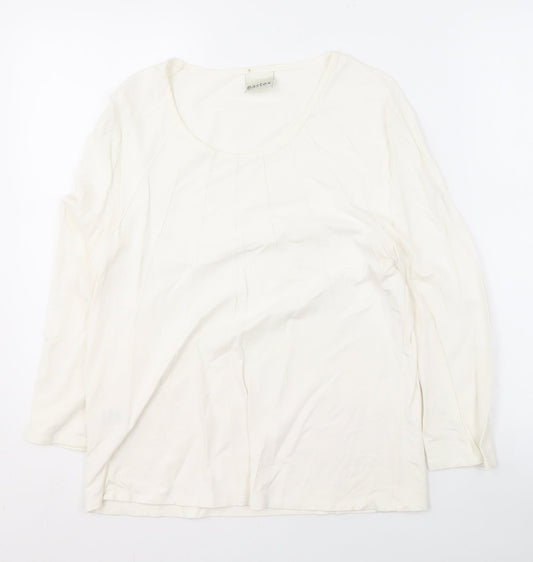 Eastex Ivory Round Neck Long Sleeve Top for Women