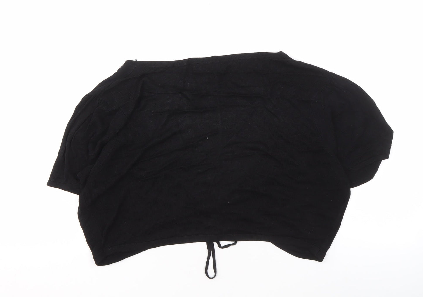 Laura Ashley Women's Black Shrug, Size 16, V-Neck