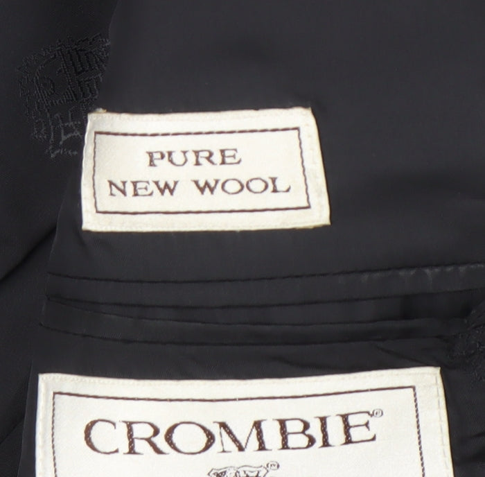Crombie Men's Grey Wool Blazer Size 40L Formal Look