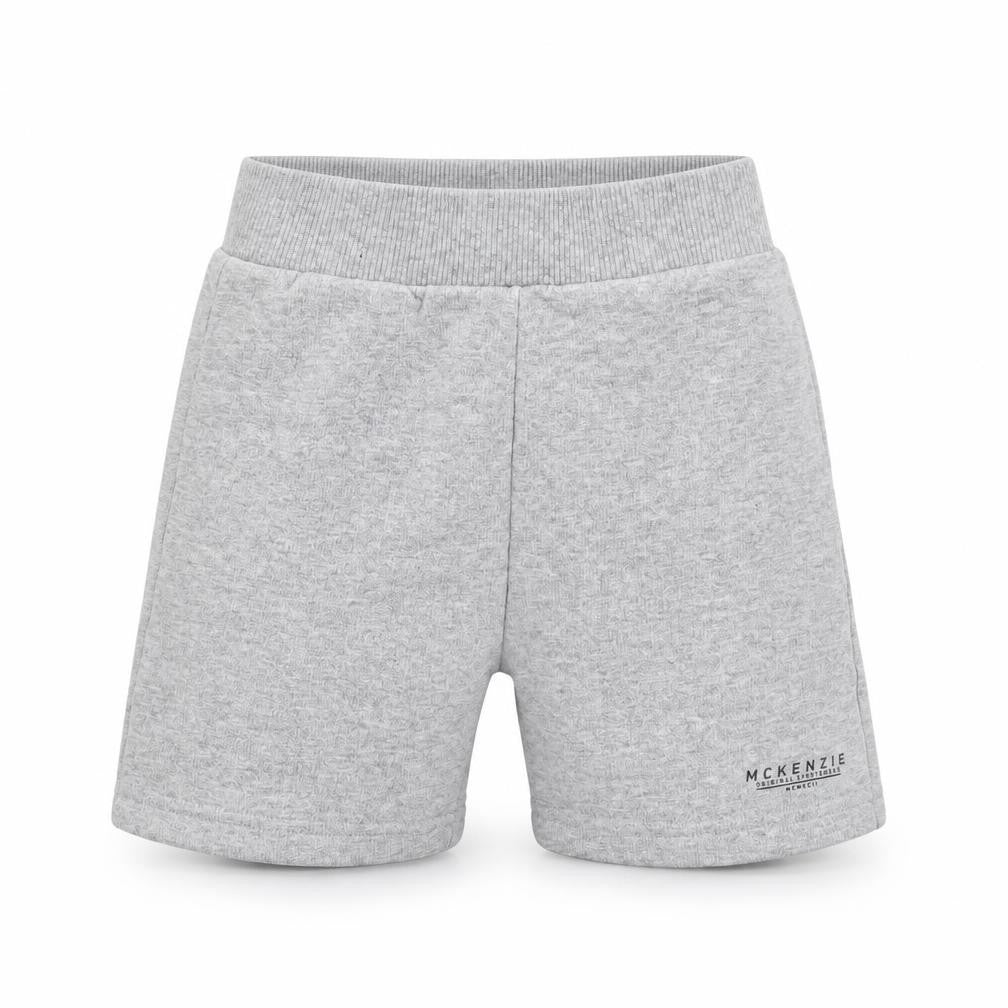 Front view of McKenzie boys’ grey athletic shorts 4-5 years