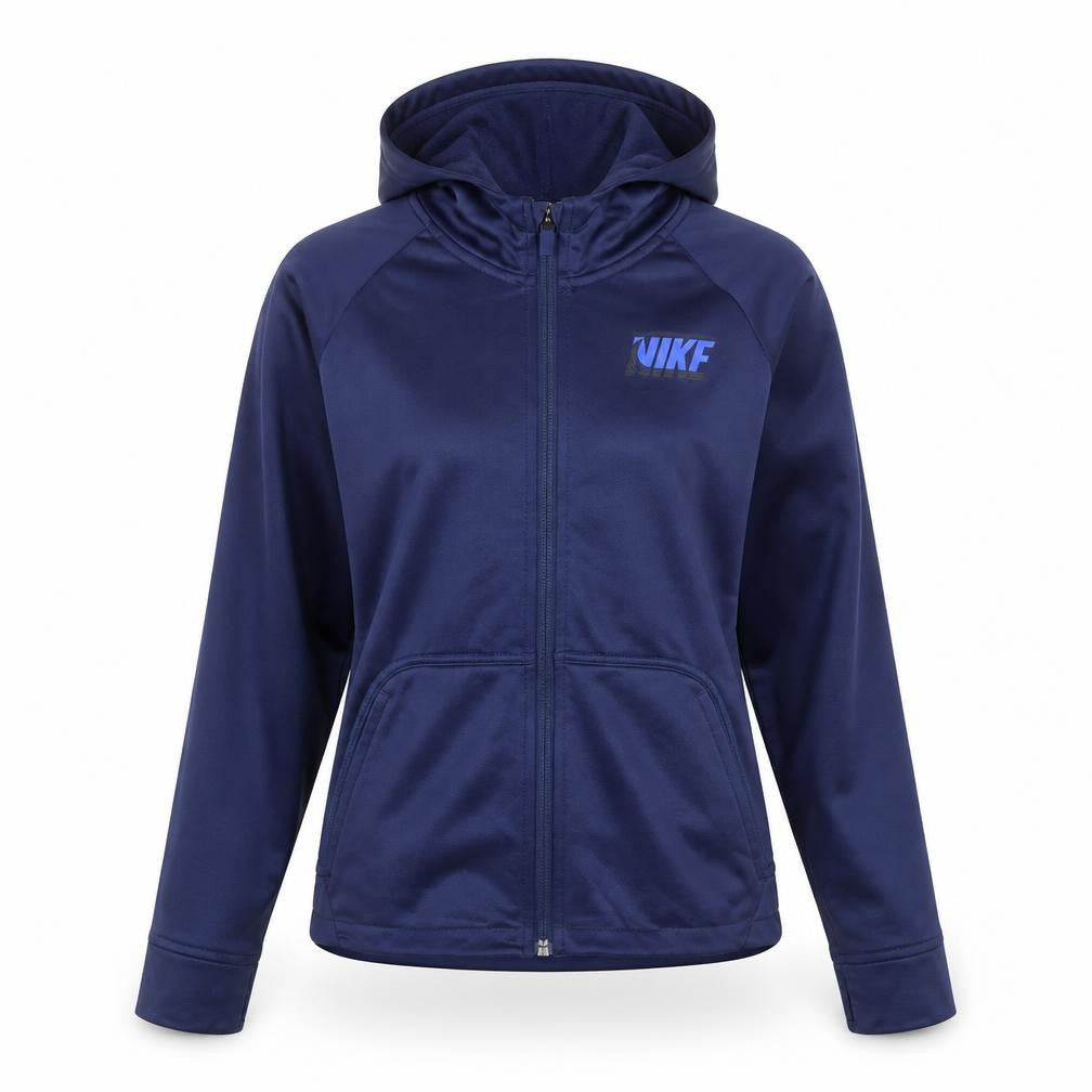 Nike Unisex Blue Therma-Fit Hooded Jacket, M