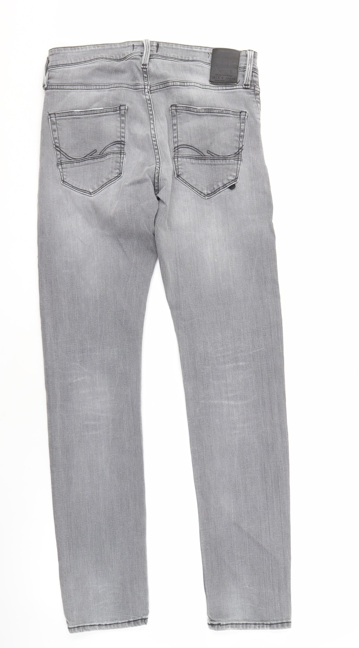 Jack & Jones Men's Grey Straight Jeans Size 30