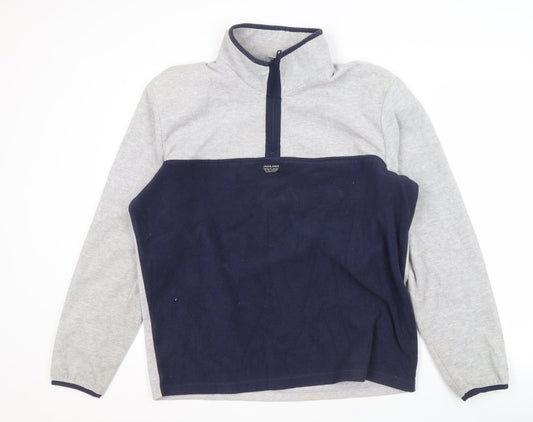 Jack & Jones Men's Grey 1/4 Zip Sweatshirt L