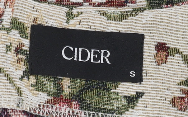 Cider Women's Beige Floral Cropped Top - Size S