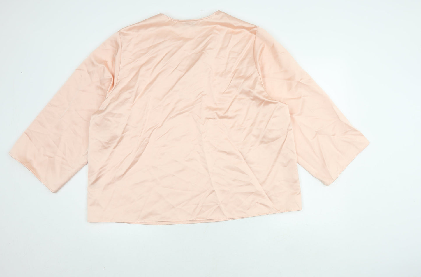 Marks and Spencer Women's Pink Blush Autograph 3/4 Sleeve V-Neck Blouse