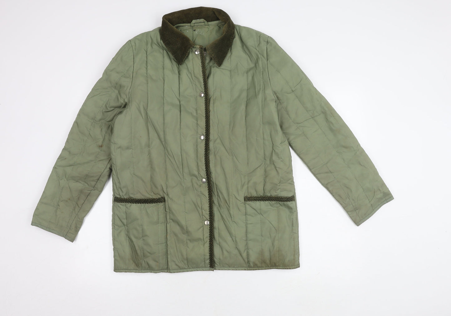 St Michael Women's Green Quilted Jacket Size 14