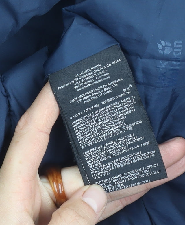 Jack Wolfskin Women's Blue Puffer Jacket M Hooded