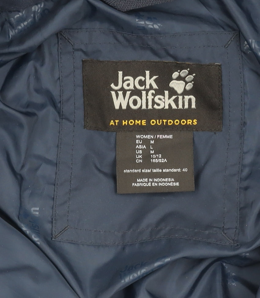 Jack Wolfskin Women's Blue Puffer Jacket M Hooded