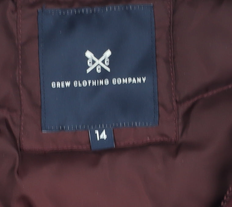 Crew Clothing Company Unisex Red Puffer Jacket Size 14