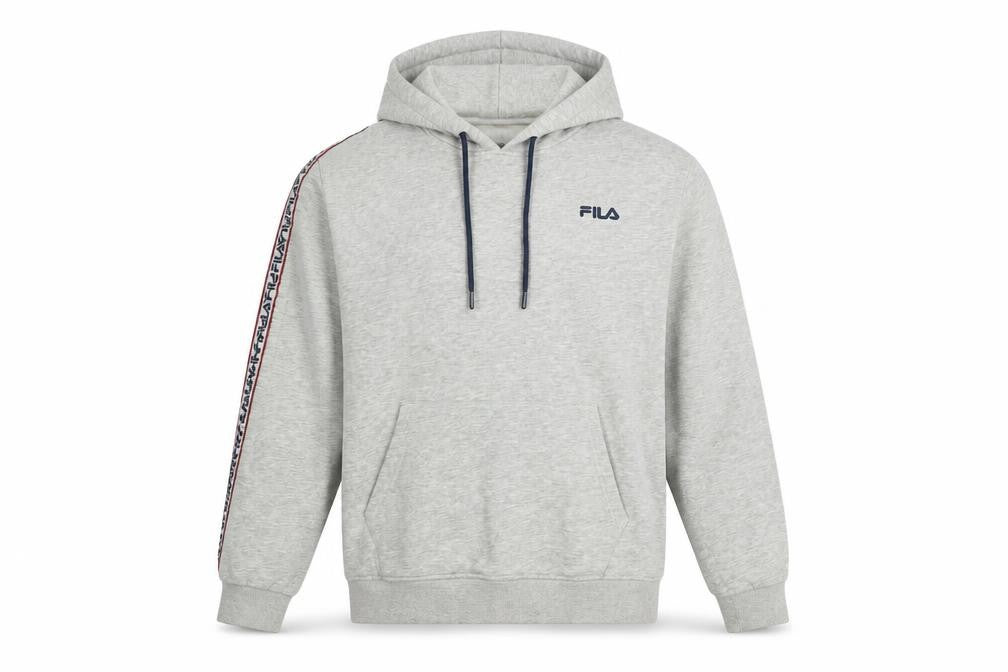 Mens UK L Regular FILA Grey Pullover Hoodie