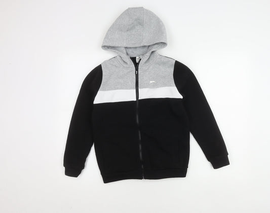 Slazenger Boys' Black Basic Jacket, Hooded, 11-12 Years