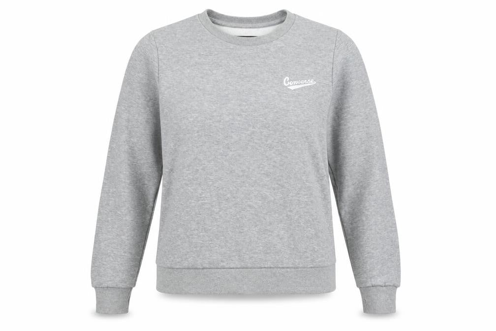 Unisex Adults UK XS Regular Converse Grey Pullover Sweatshirt