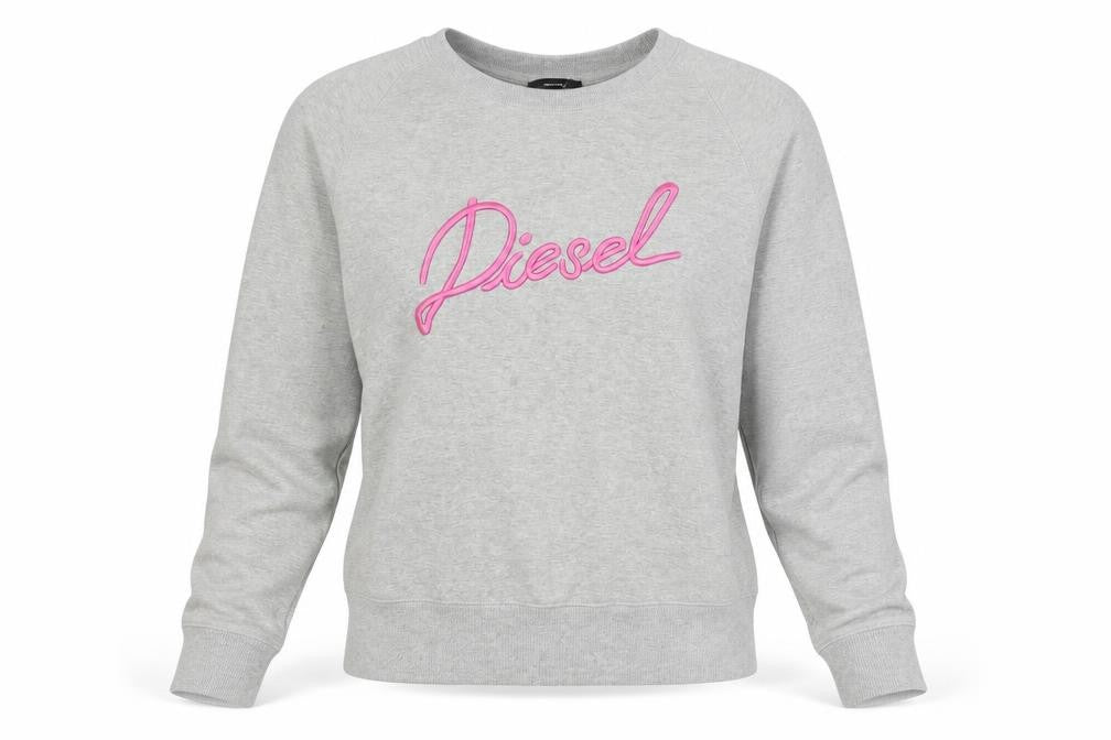 Womens UK S Regular Diesel Grey Pullover Sweatshirt