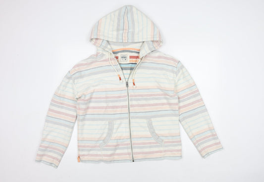 FatFace Women's Multicoloured Striped Hooded Jacket M